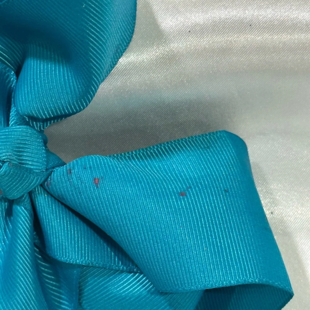 Girls Teal Grosgrain Bow Hair Clip - bundle & save on shipping